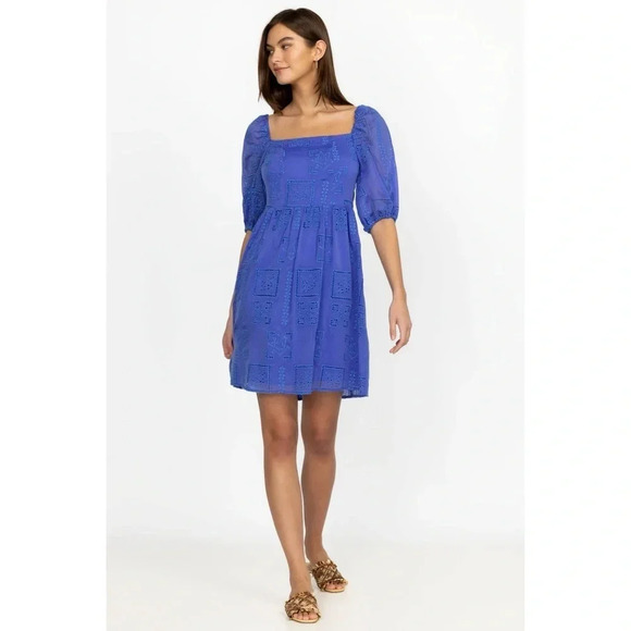 Johnny Was Blue Ella Floral Mini Dress - Picture 3 of 13